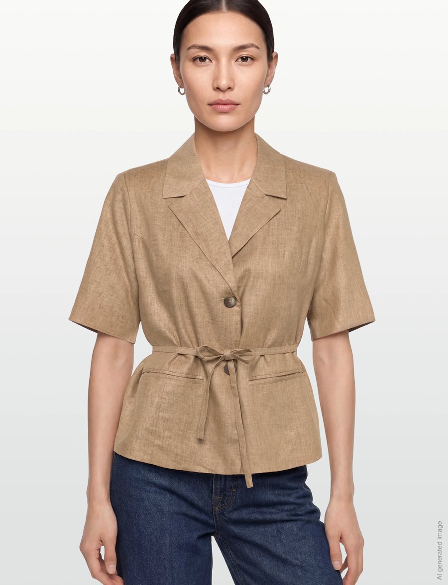Levete Room - LR-RIOT - belted blazers - 91020 - plaza taupe mel. - 3