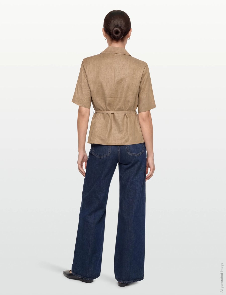 Levete Room - LR-RIOT - belted blazers - 91020 - plaza taupe mel. - 4
