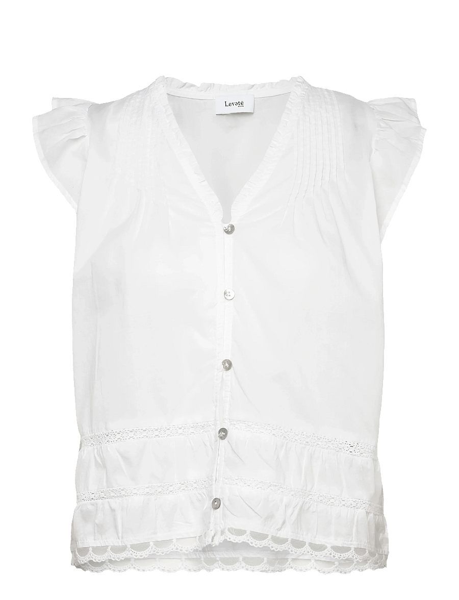 Levete Room - LR-ROSY - short-sleeved blouses - 1000 white - 0
