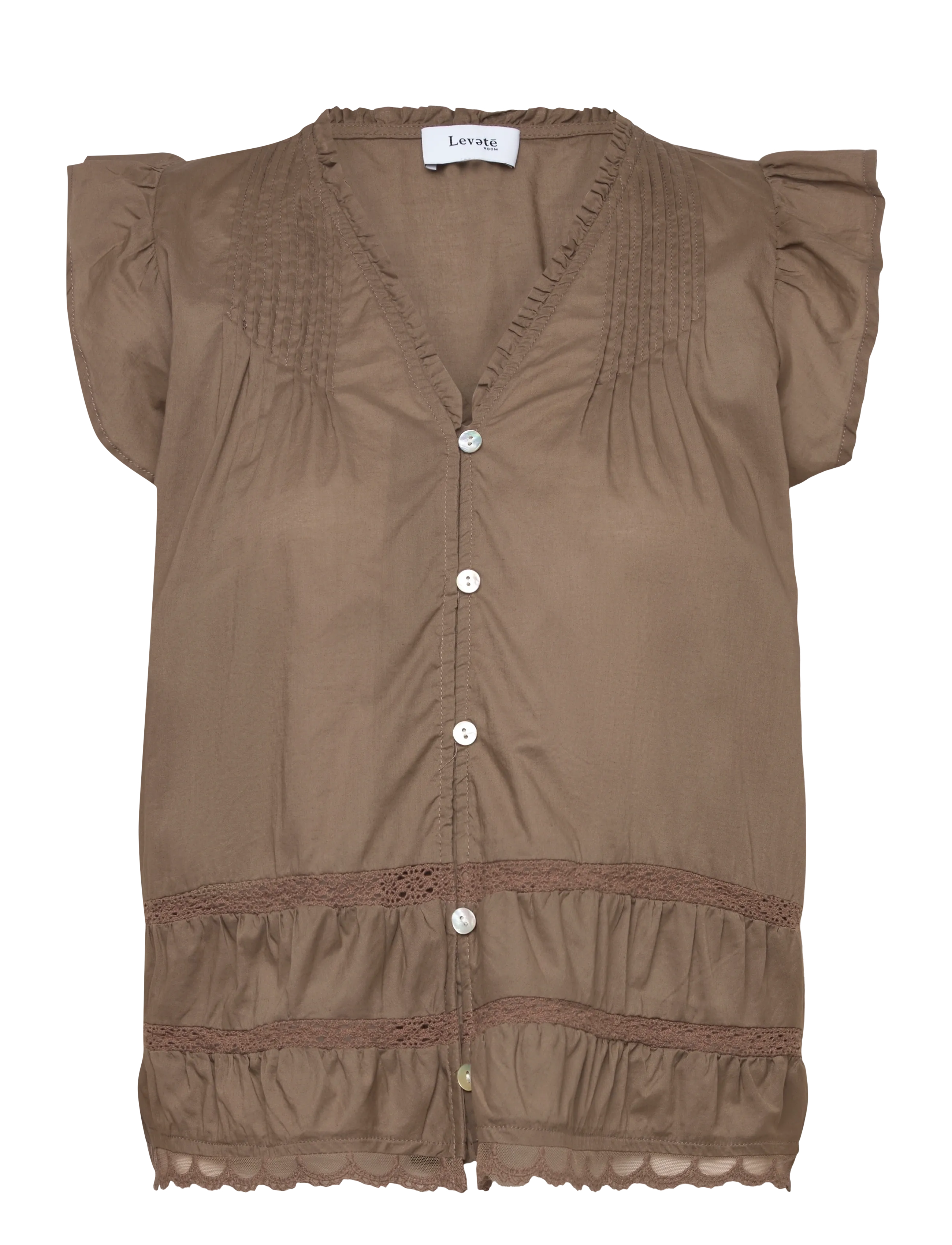 Levete Room LR-ROSY - Blouses & Shirts - 8500 - FOSSIL / brown