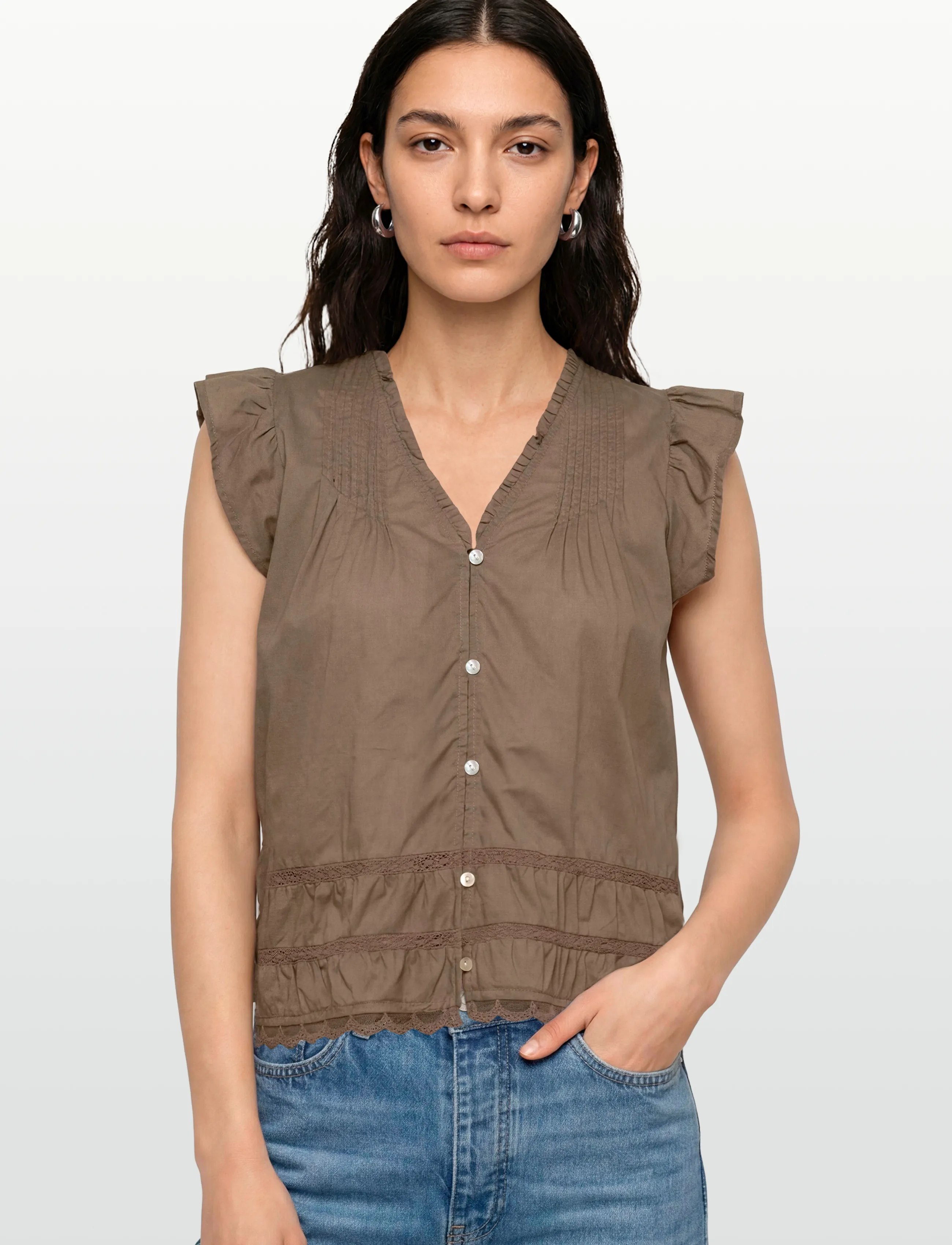 Levete Room - LR-ROSY - kortærmede bluser - 8500 - fossil - 3