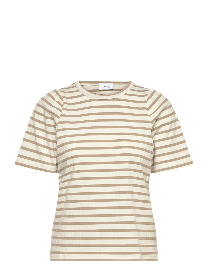 Levete Room - LR-NEDDIE - t-shirts - 1020c - plaza taupe combi - 0