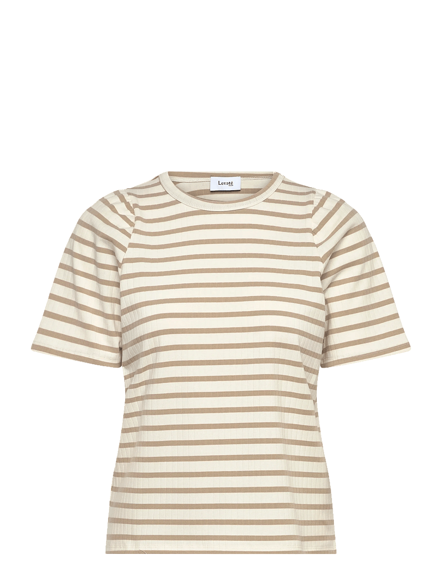 Levete Room - LR-NEDDIE - t-shirts - 1020c - plaza taupe combi - 0