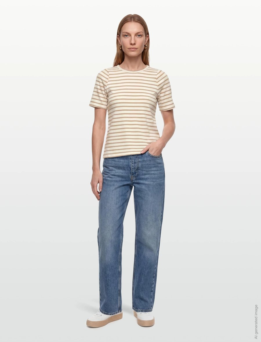 Levete Room - LR-NEDDIE - t-shirts - 1020c - plaza taupe combi - 0