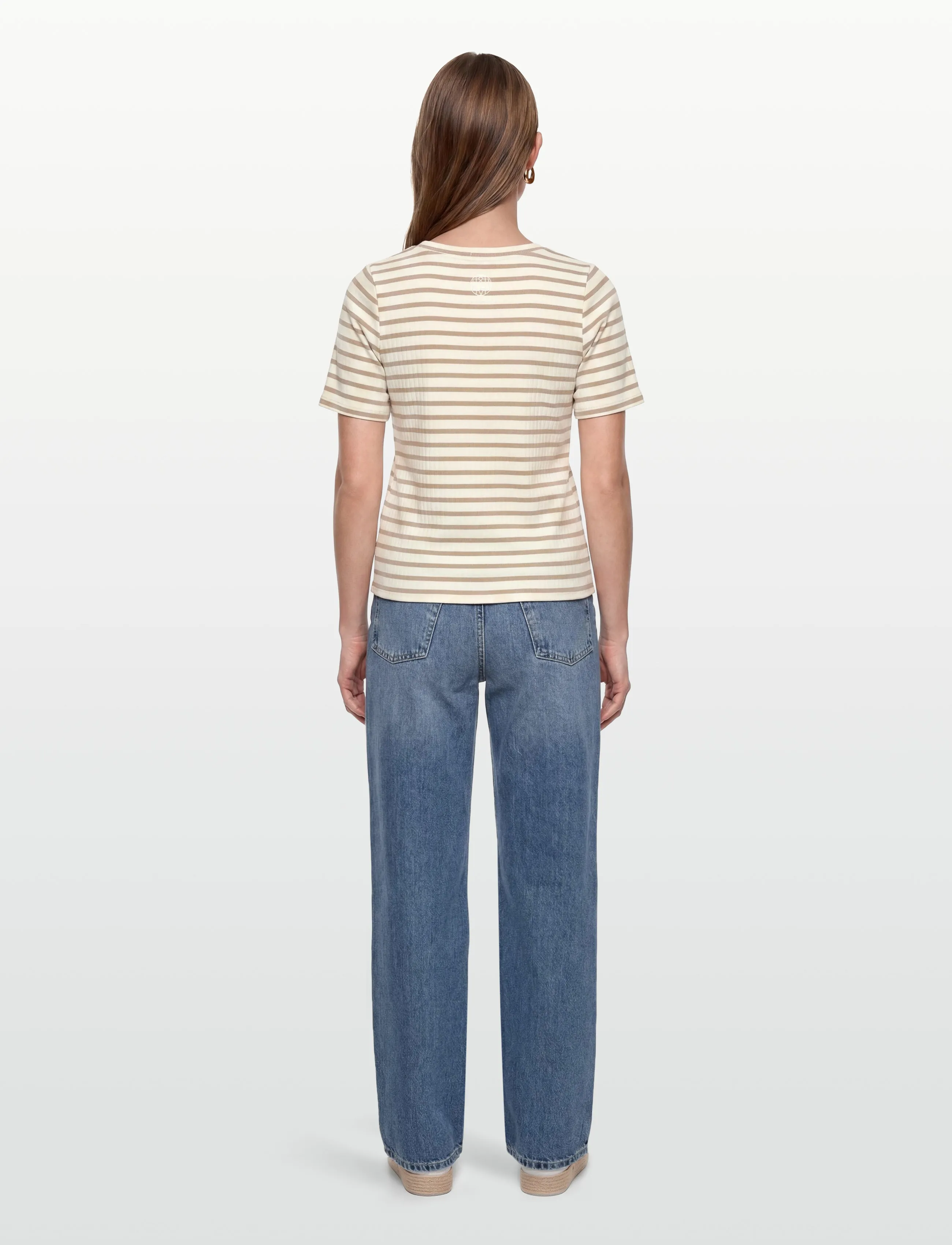 Levete Room - LR-NEDDIE - t-shirts - 1020c - plaza taupe combi - 4