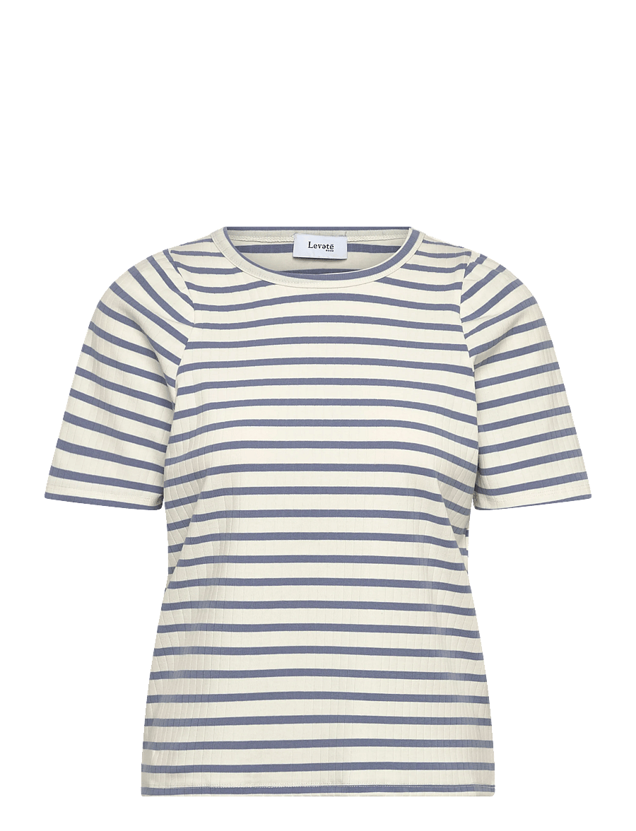 Levete Room - LR-NEDDIE - t-shirts - 6415c - stone wash combi - 0