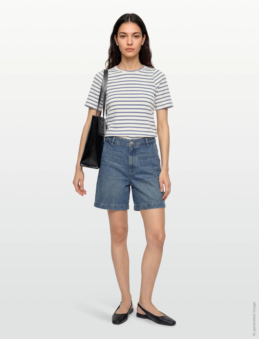 Levete Room - LR-NEDDIE - t-shirts - 6415c - stone wash combi - 0