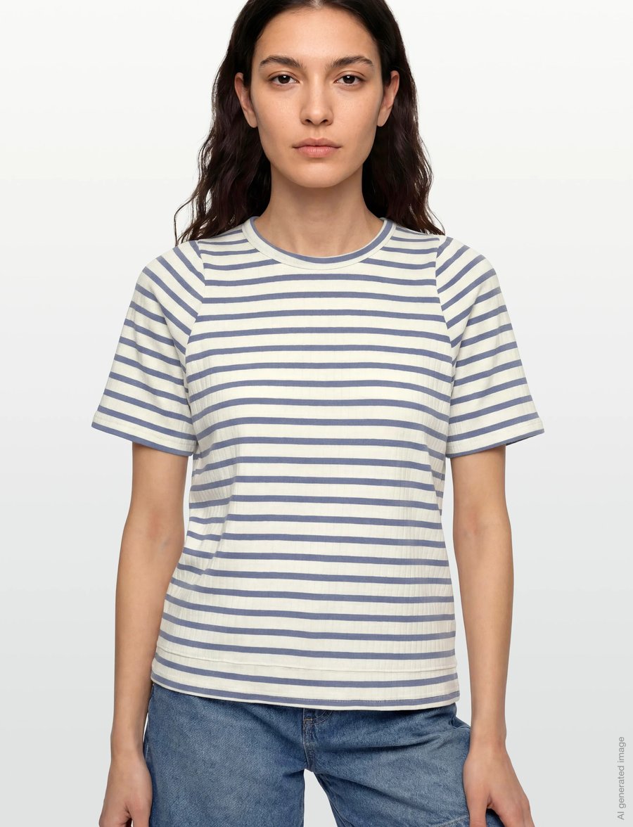 Levete Room - LR-NEDDIE - t-shirts - 6415c - stone wash combi - 3