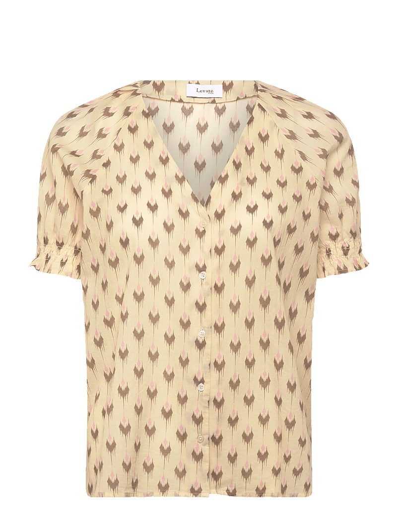 Levete Room - LR-RINNI - kortærmede bluser - 1185c - turtledove combi - 0