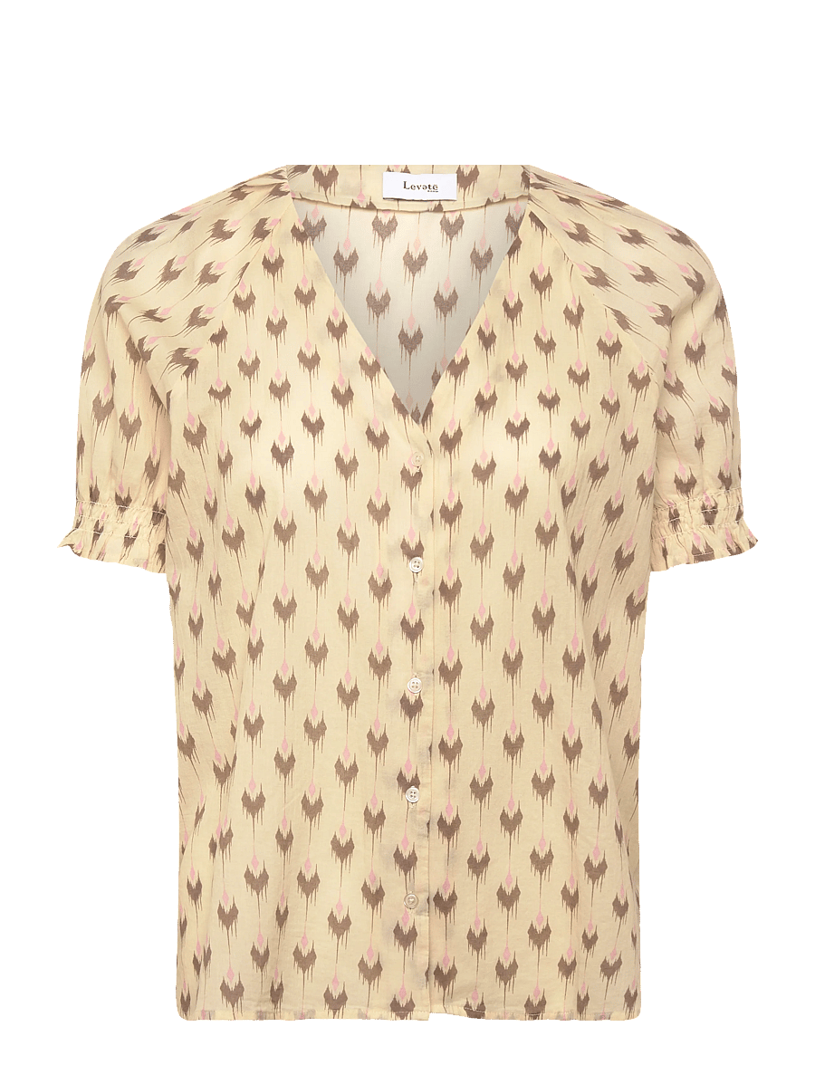 Levete Room - LR-RINNI - kurzärmelige blusen - 1185c - turtledove combi - 1