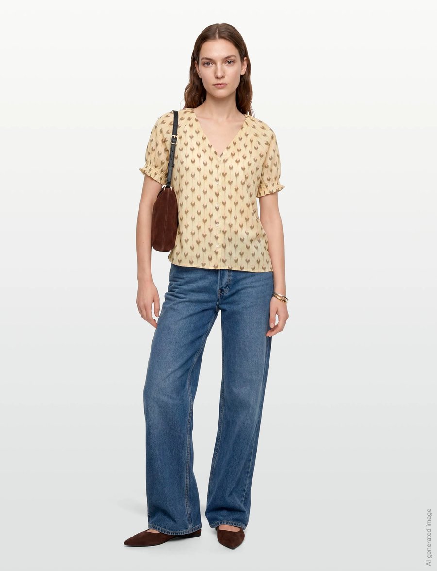 Levete Room - LR-RINNI - kurzärmelige blusen - 1185c - turtledove combi - 0