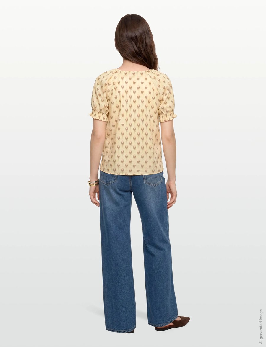 Levete Room - LR-RINNI - kurzärmelige blusen - 1185c - turtledove combi - 4