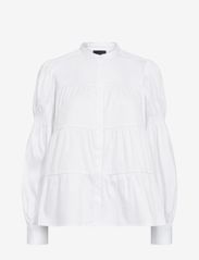 Levete Room - LR-ISLA SOLID - long-sleeved blouses - l100 - white - 0