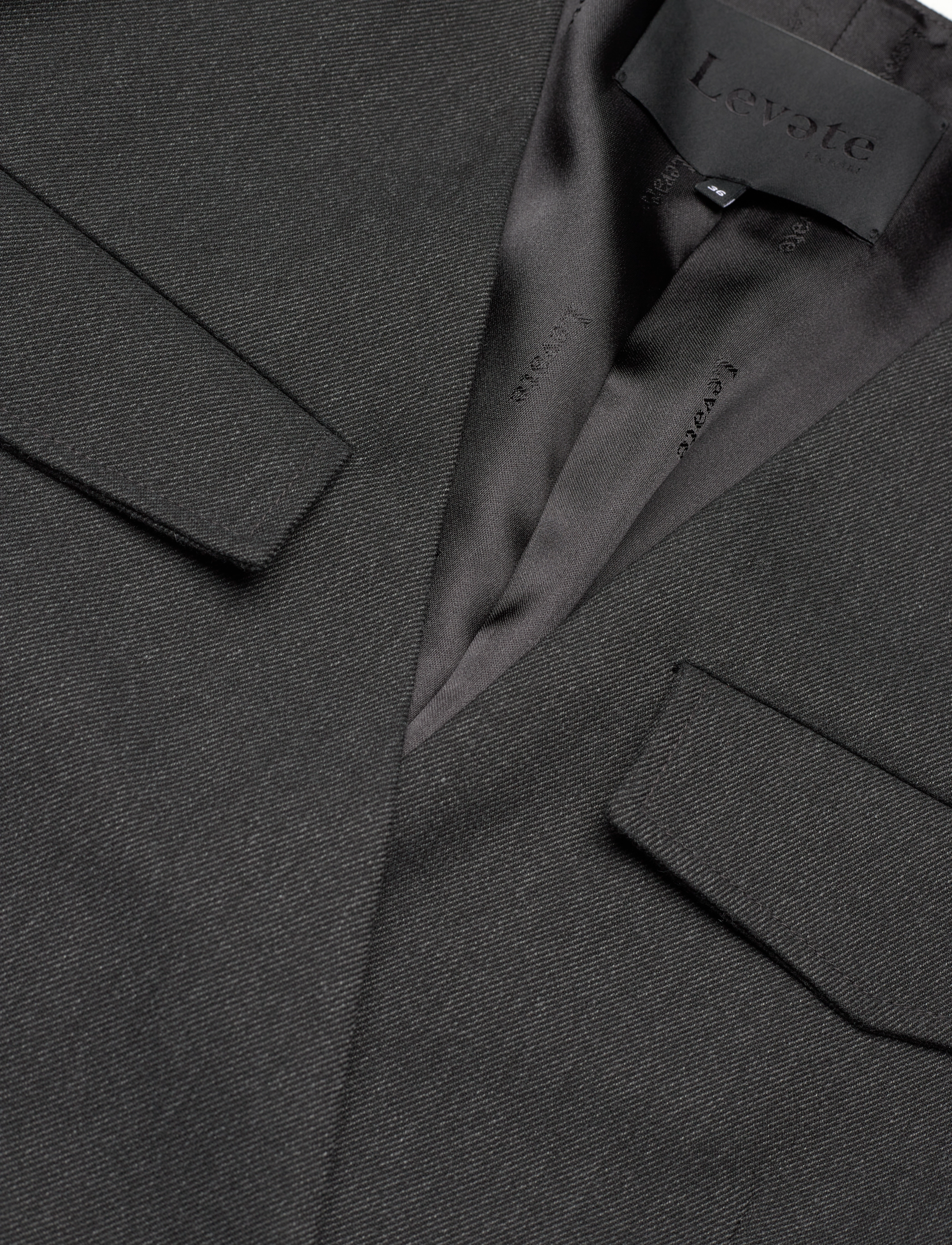 Levete Room - LR-DEACON - zweireihige blazer - l9906 - dark grey melange - 2