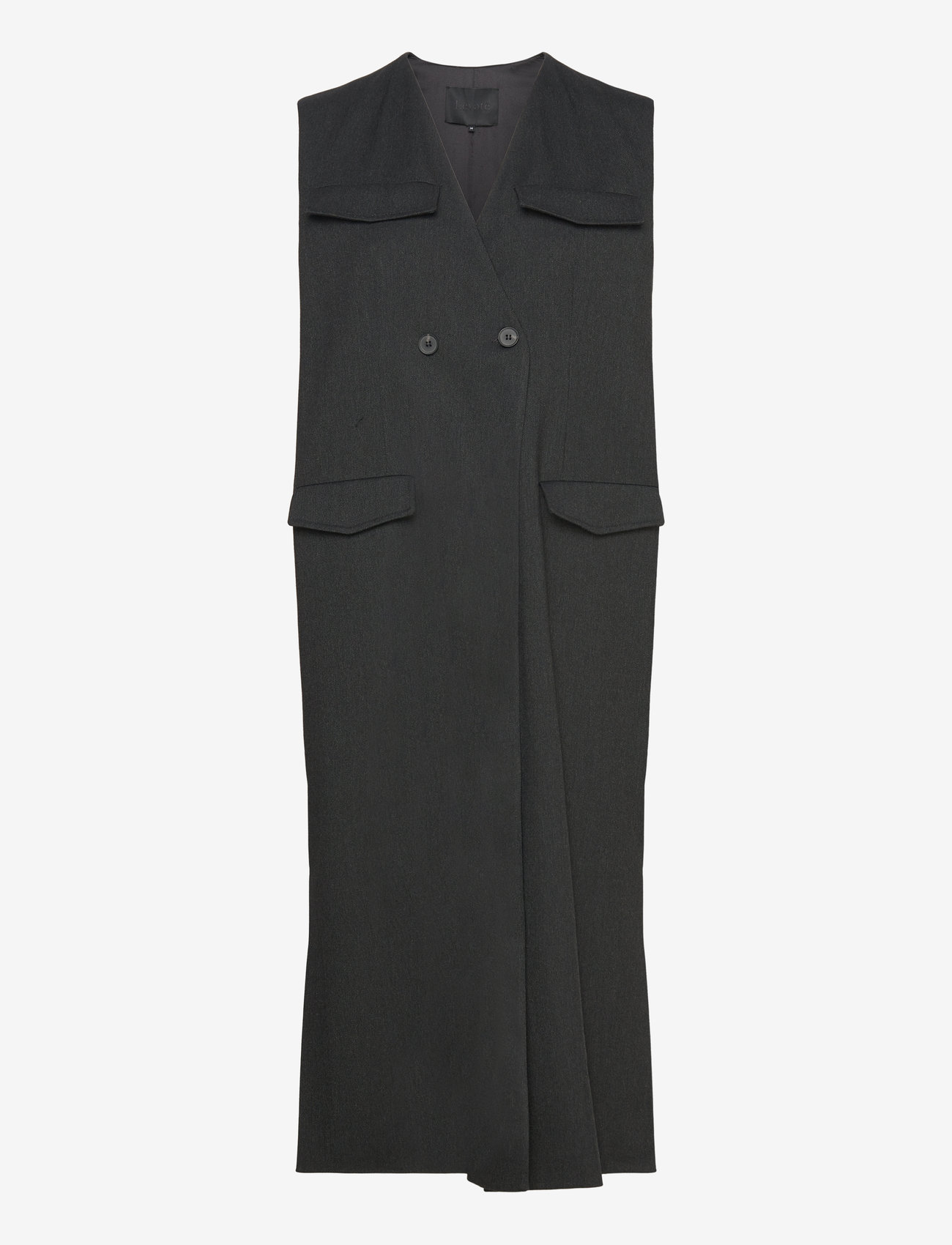 Levete Room - LR-DEACON - Ärmellose blazer - l9906 - dark grey melange - 0