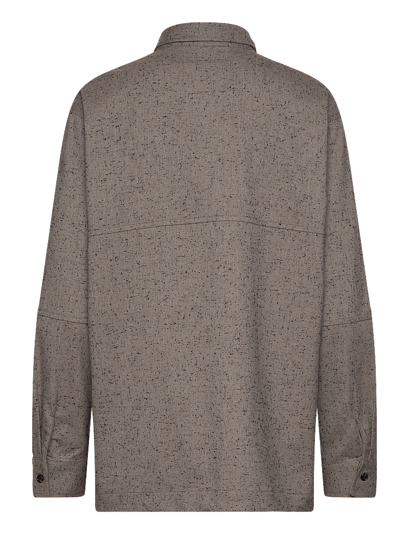 Levete Room - LR-IDRIS - långärmade skjortor - taupe gray melange - 1