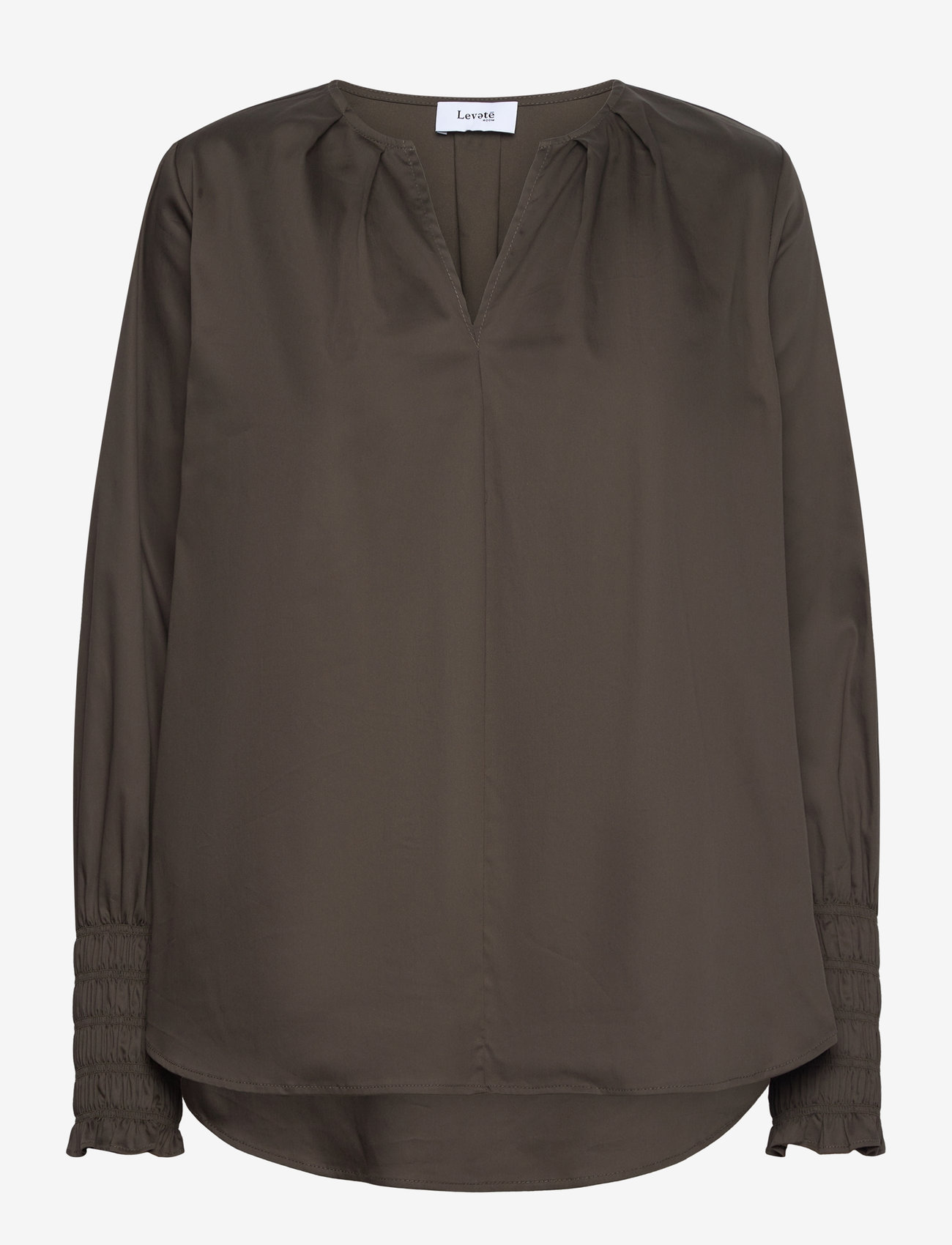 Levete Room - LR-ISLA SOLID - långärmade blusar - black olive - 0