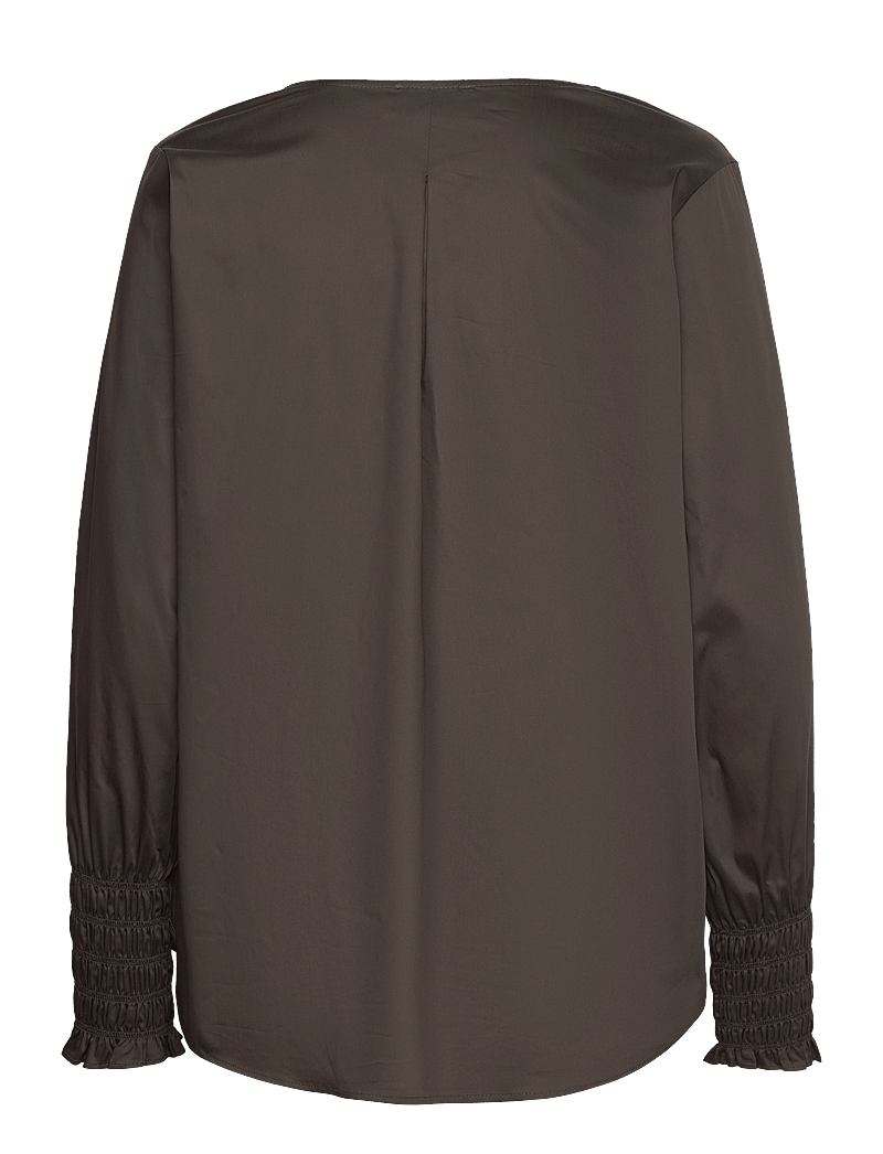 Levete Room - LR-ISLA SOLID - långärmade blusar - black olive - 1