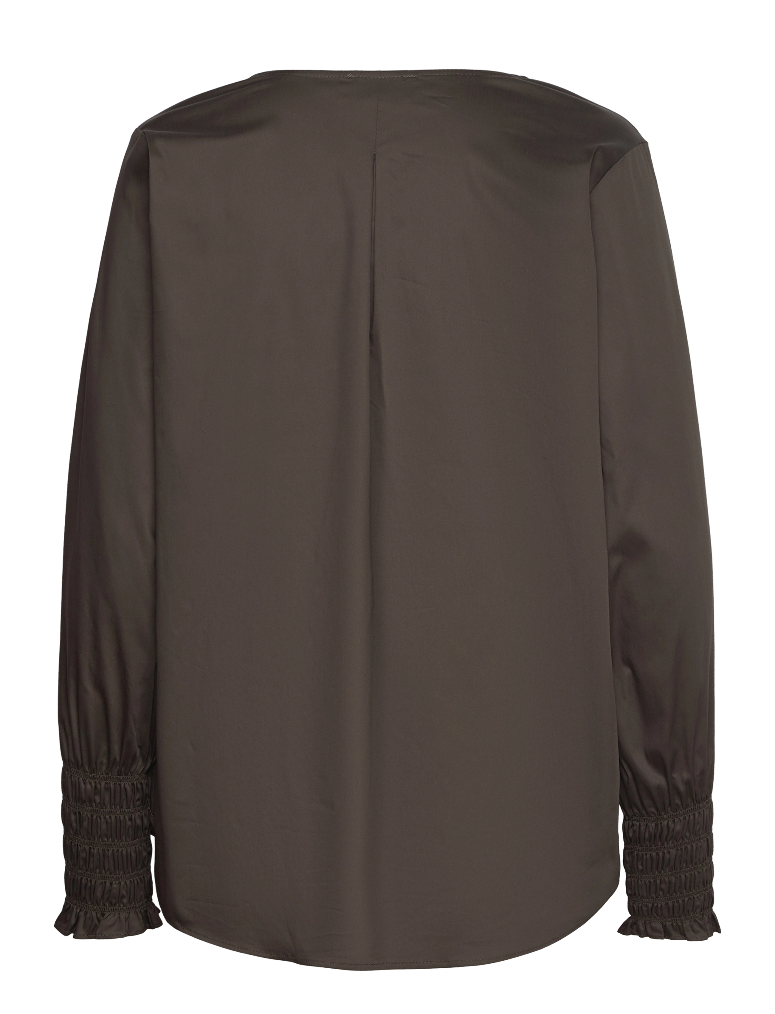 Levete Room - LR-ISLA SOLID - long-sleeved blouses - black olive - 1