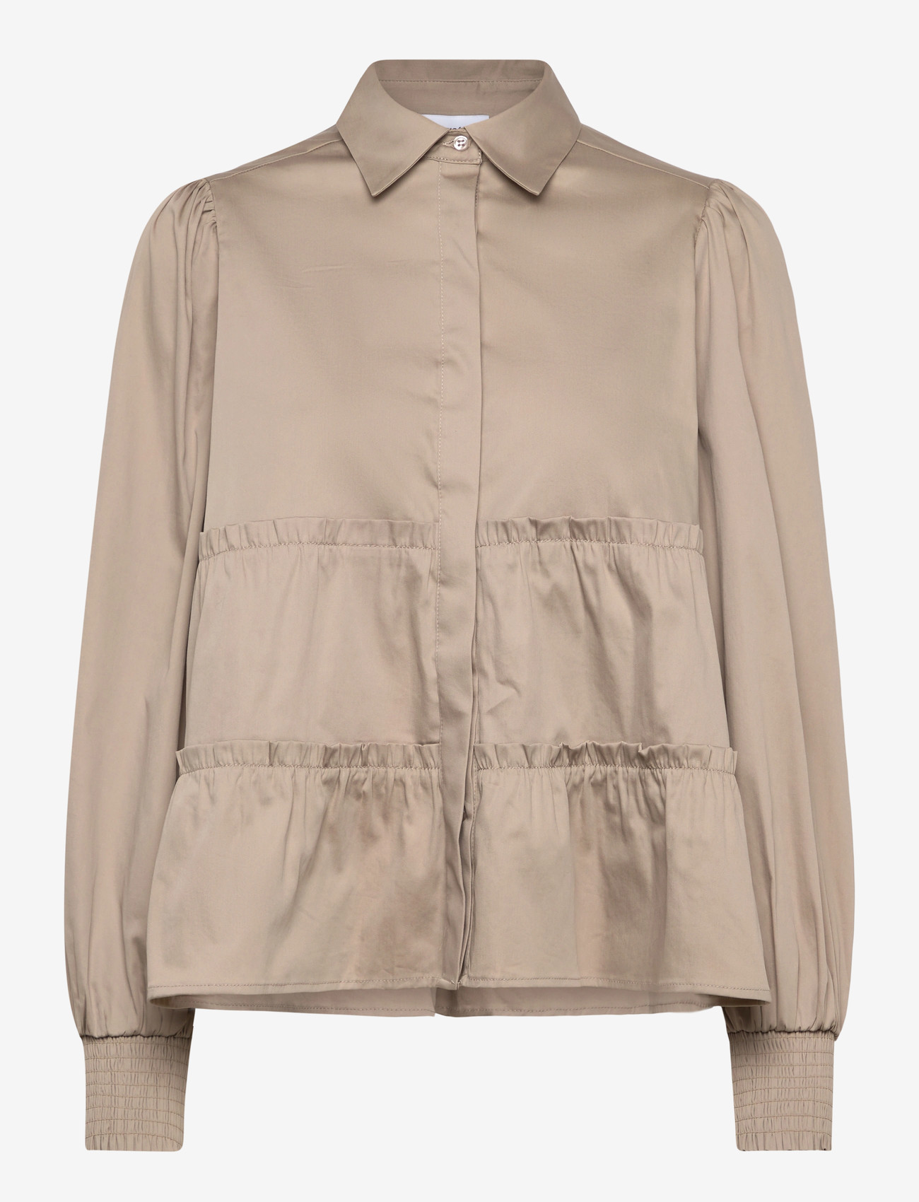 Levete Room - LR-ISLA SOLID - langærmede bluser - l903 - aluminum - 0