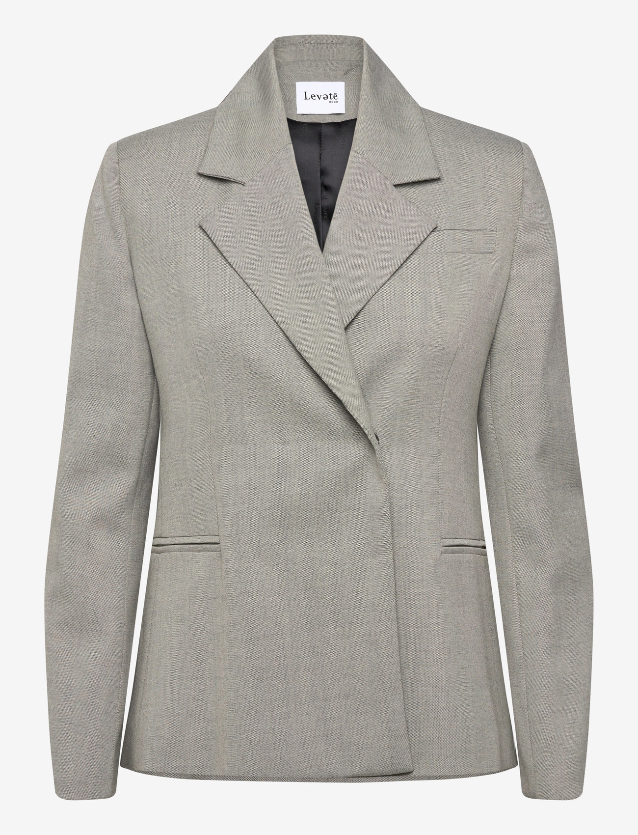 Levete Room - LR-NELLY - einreihige blazer - l9950 - light grey melange - 0
