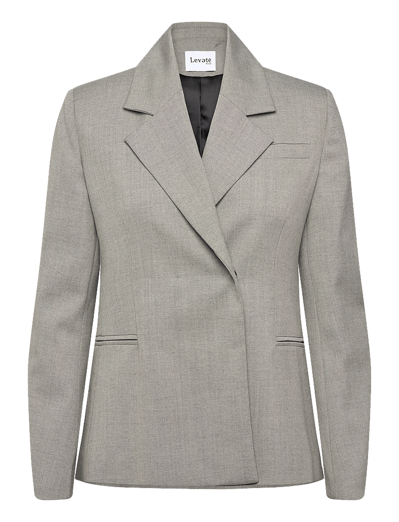 Levete Room - LR-NELLY - enkeltradede blazere - l9950 - light grey melange - 0