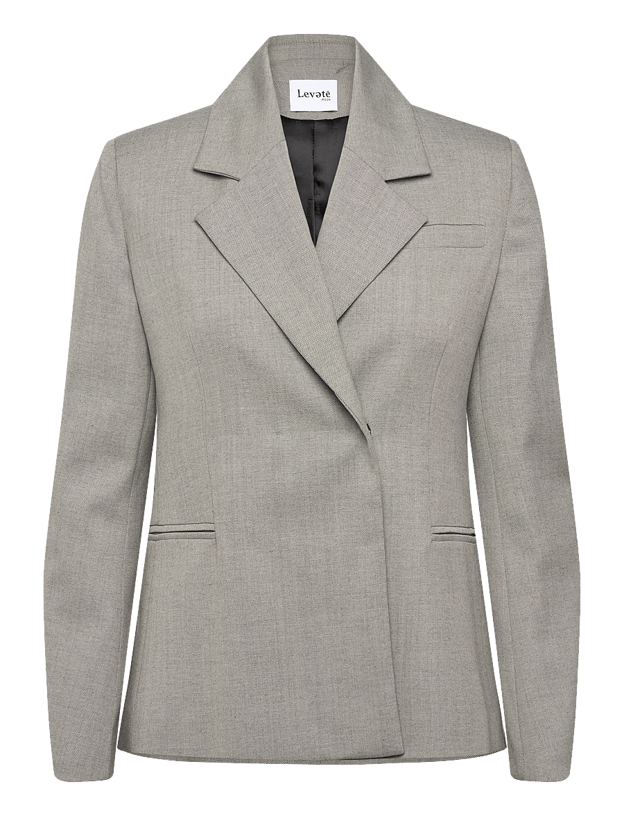 Levete Room - LR-NELLY - einreihige blazer - l9950 - light grey melange - 0