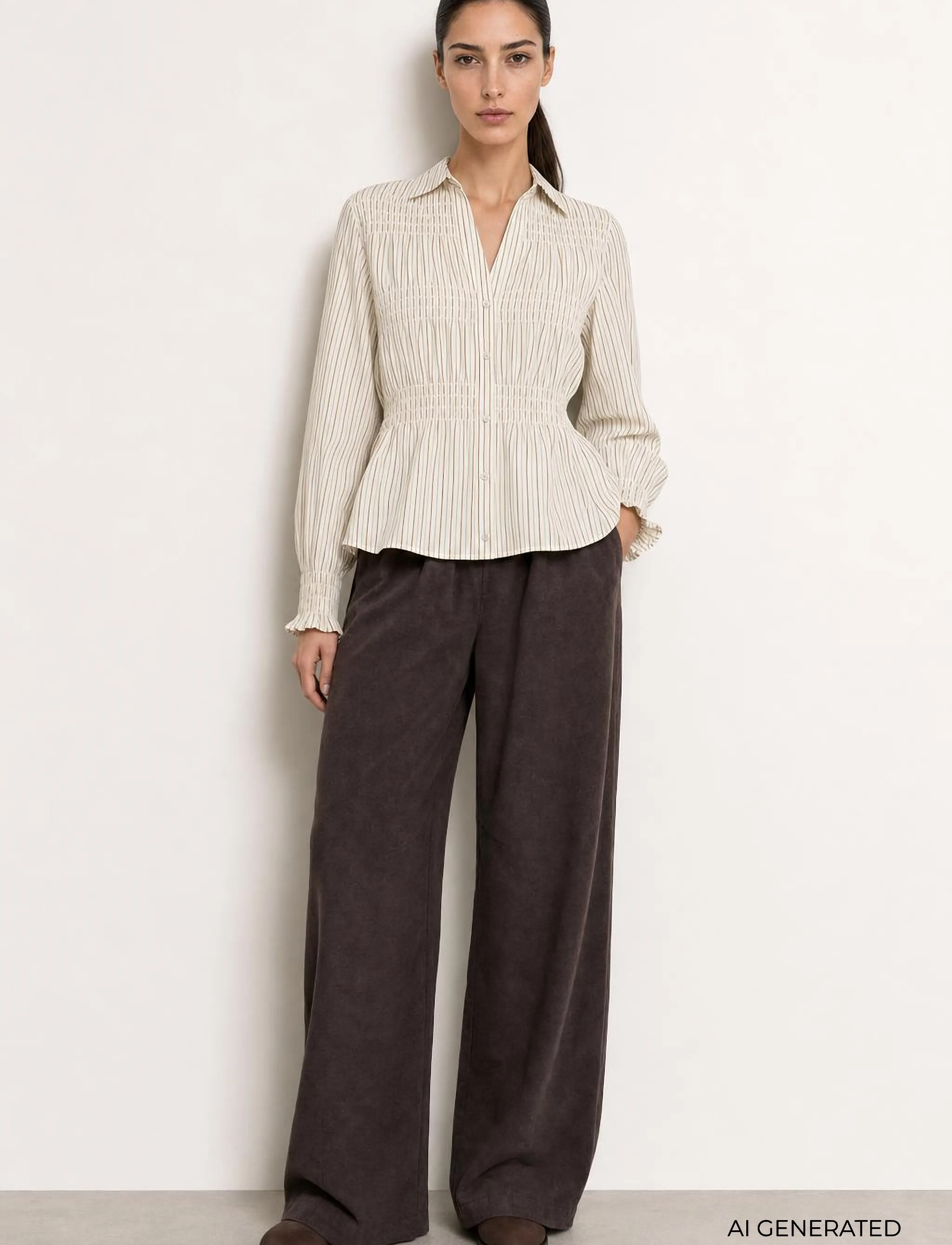 Levete Room LR-TESS - Shirts - 1185C - TURTLEDOVE COMBI / beige