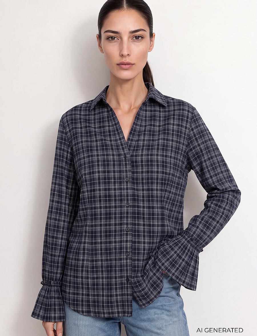 Levete Room - LR-TALMA - langærmede skjorter - 6995 dark navy combi - 0