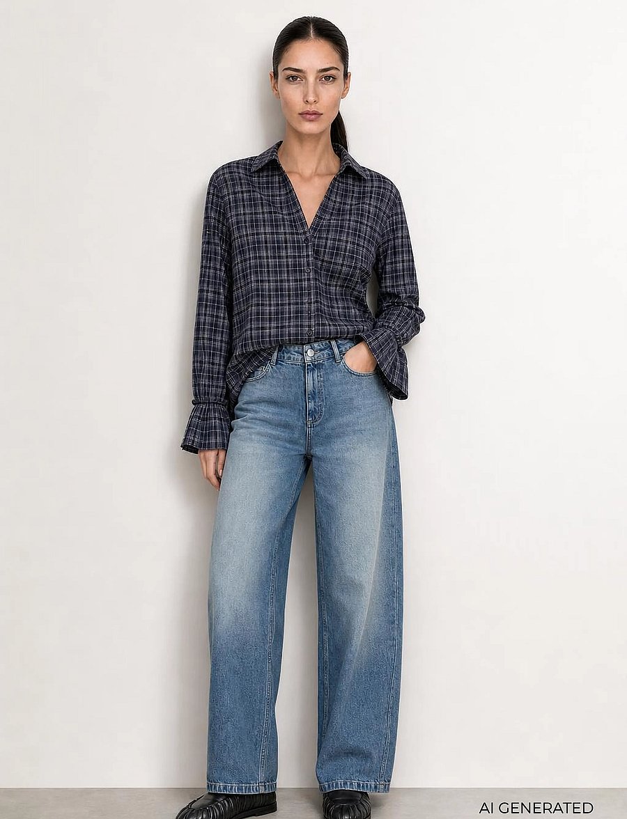 Levete Room - LR-TALMA - langærmede skjorter - 6995 dark navy combi - 3