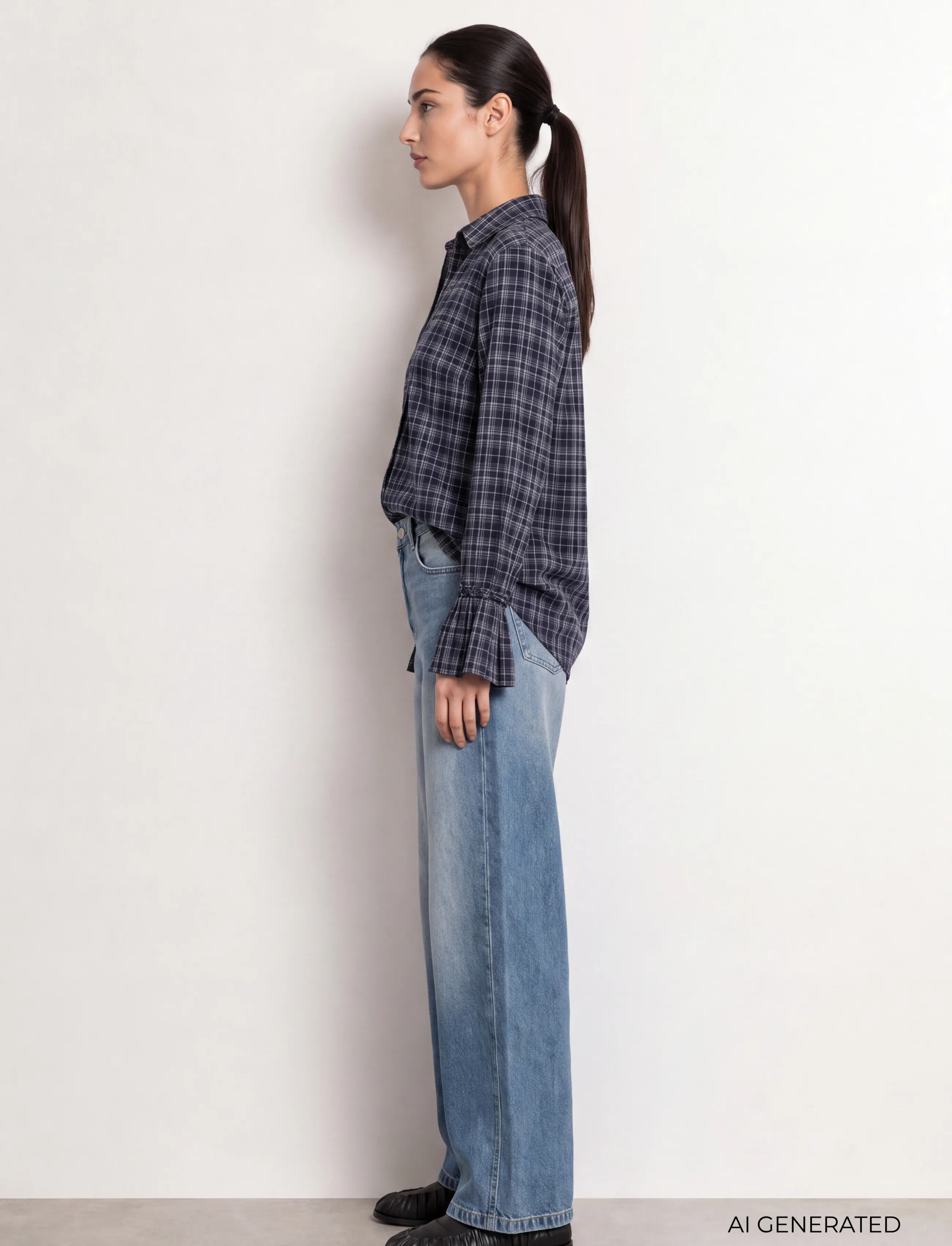 Levete Room - LR-TALMA - langærmede skjorter - 6995 dark navy combi - 4