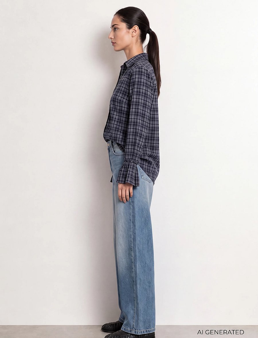 Levete Room - LR-TALMA - langærmede skjorter - 6995 dark navy combi - 4