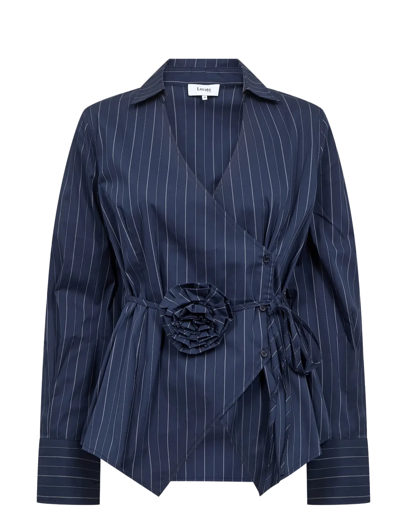 Levete Room - LR-TEO - long sleeved blouses - 6995 dark navy combi - 1