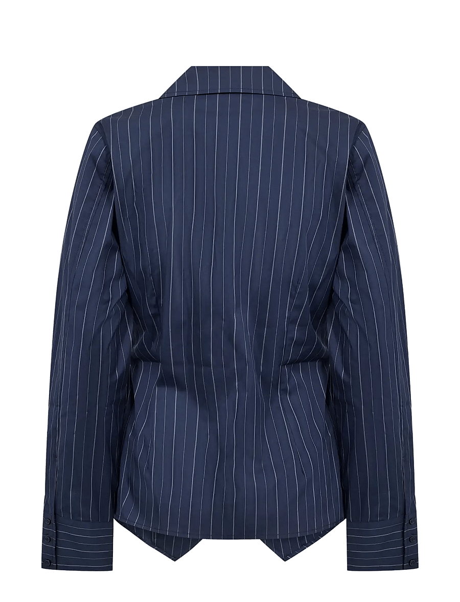 Levete Room - LR-TEO - long sleeved blouses - 6995 dark navy combi - 2