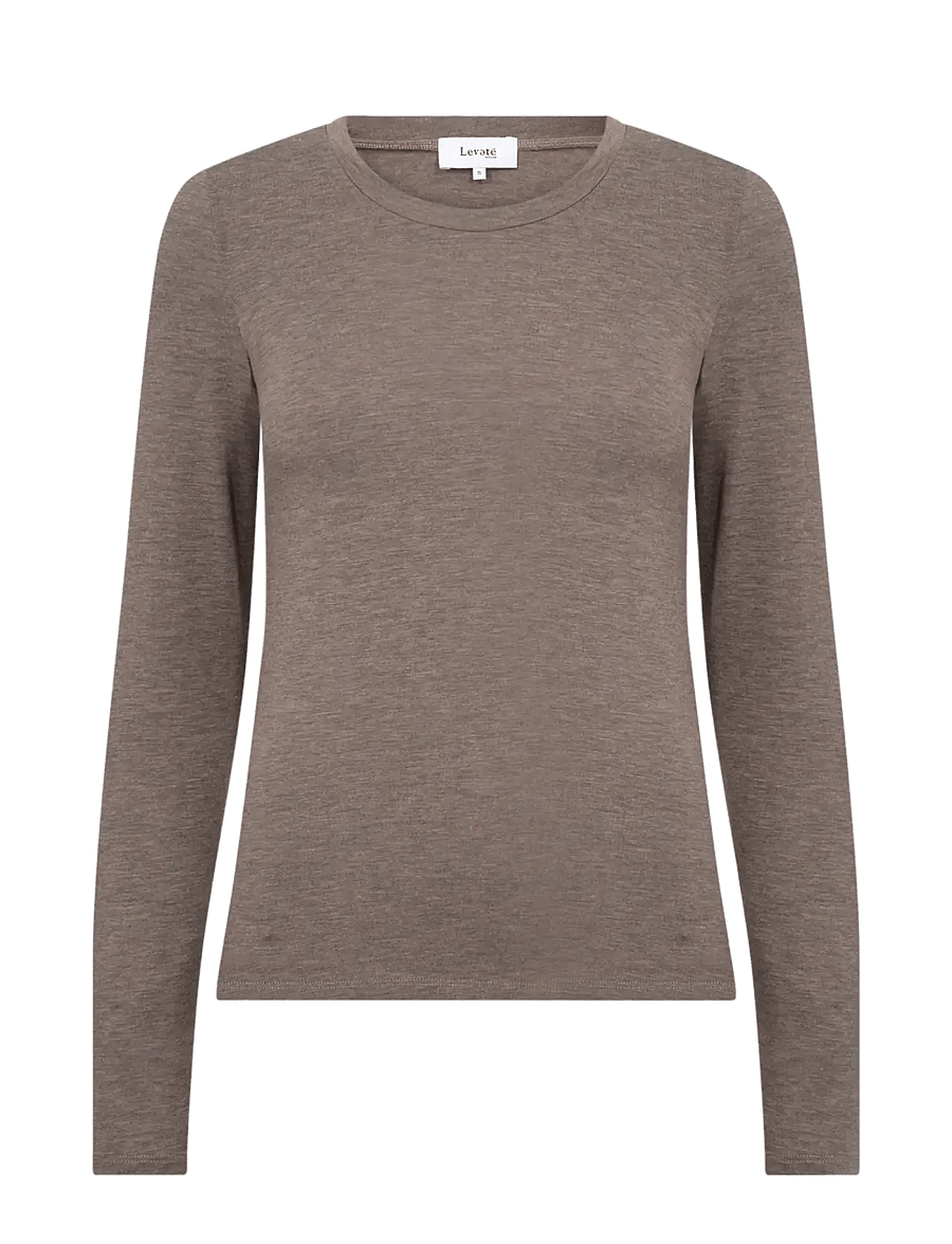 Levete Room - LR-JOSEPHINE - langärmlige tops - 98845 - falcon melange - 1