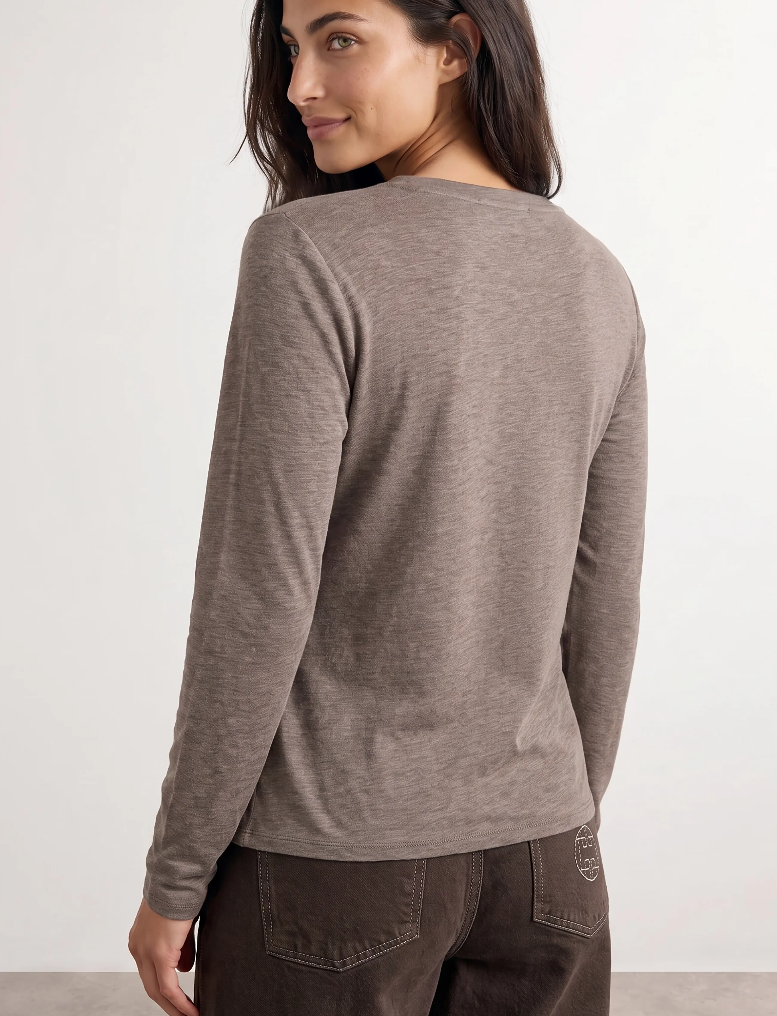 Levete Room - LR-JOSEPHINE - langärmlige tops - 98845 - falcon melange - 4