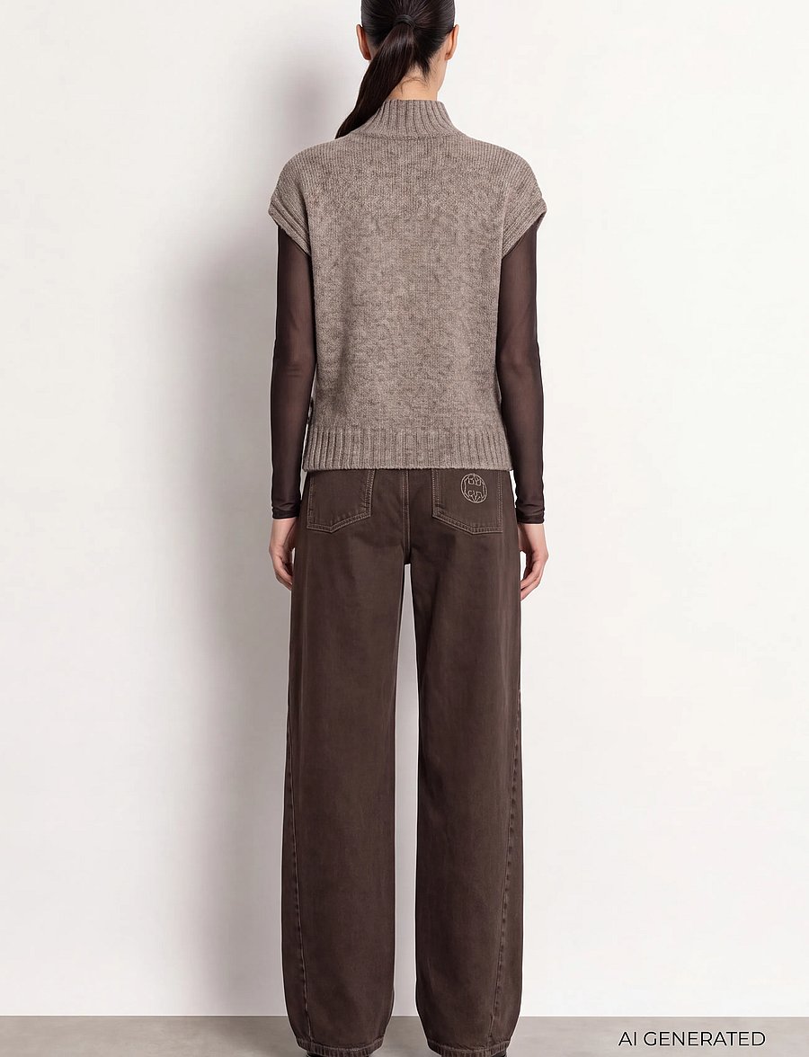 Levete Room - LR-TOGA - strikveste - 91020 - plaza taupe mel. - 4