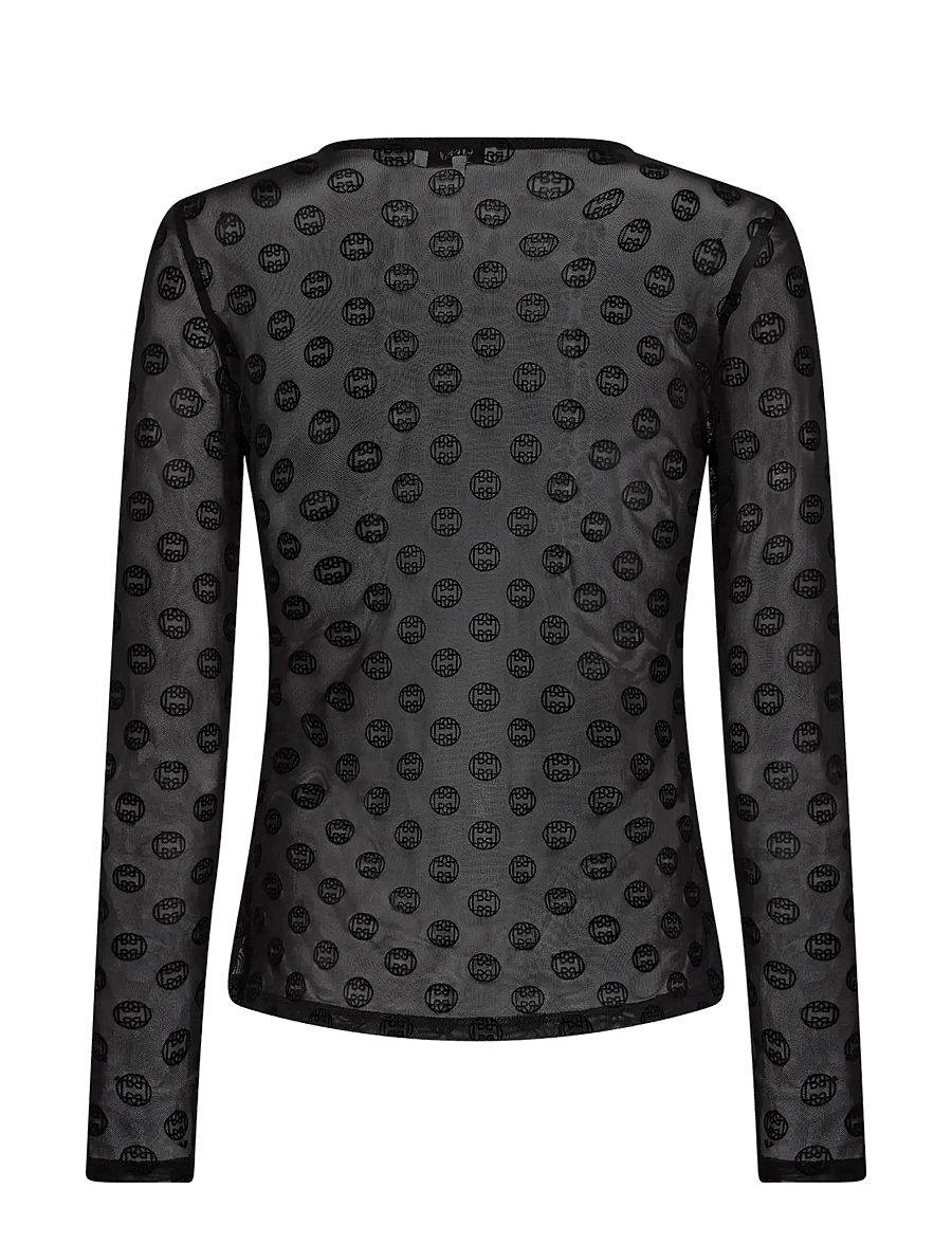 Levete Room - LR-TELA AOP - långärmade toppar - 9999 black combi - 2