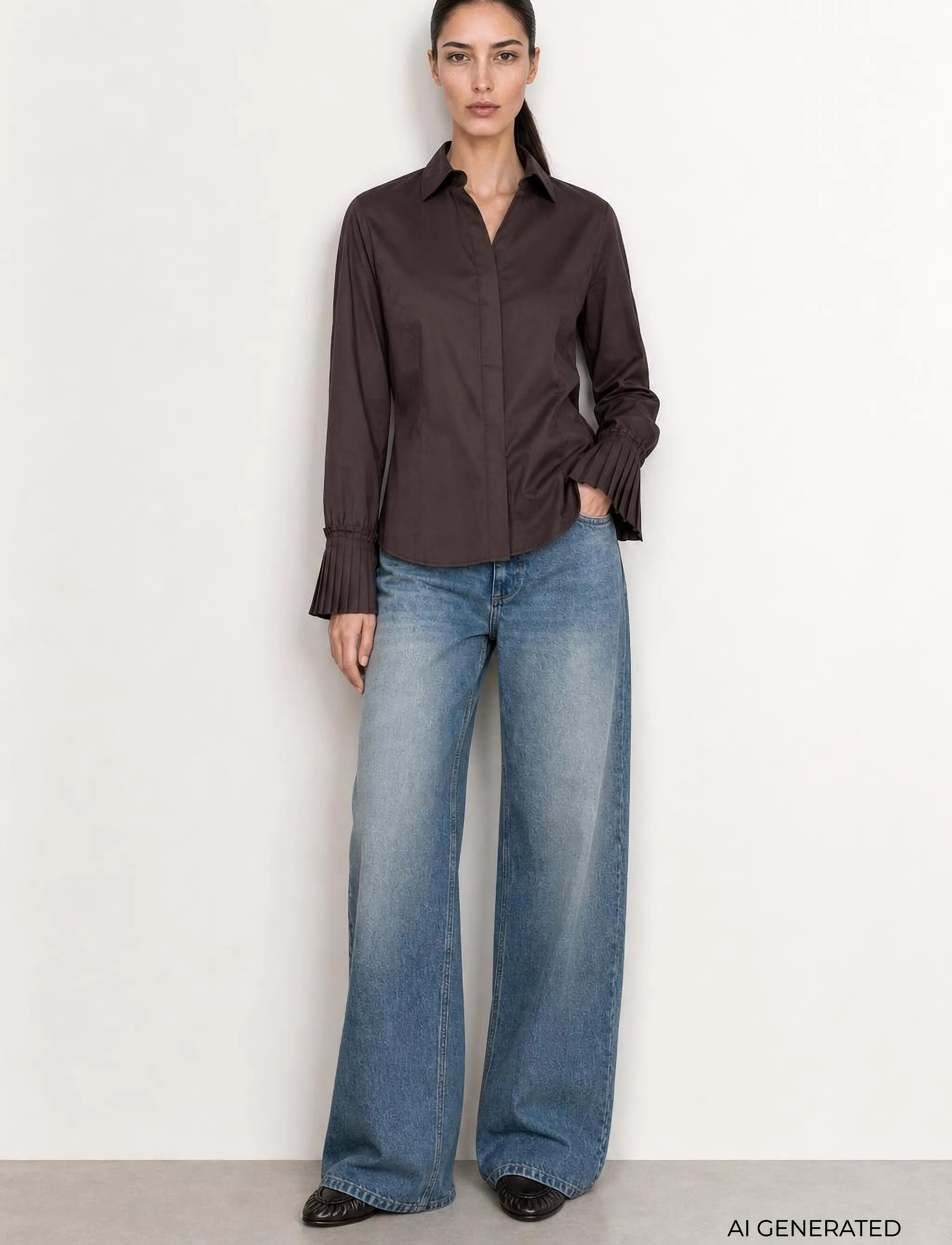 Levete Room LR-ISLA SOLID - Hemden - 8250 - AFTER DARK / brown