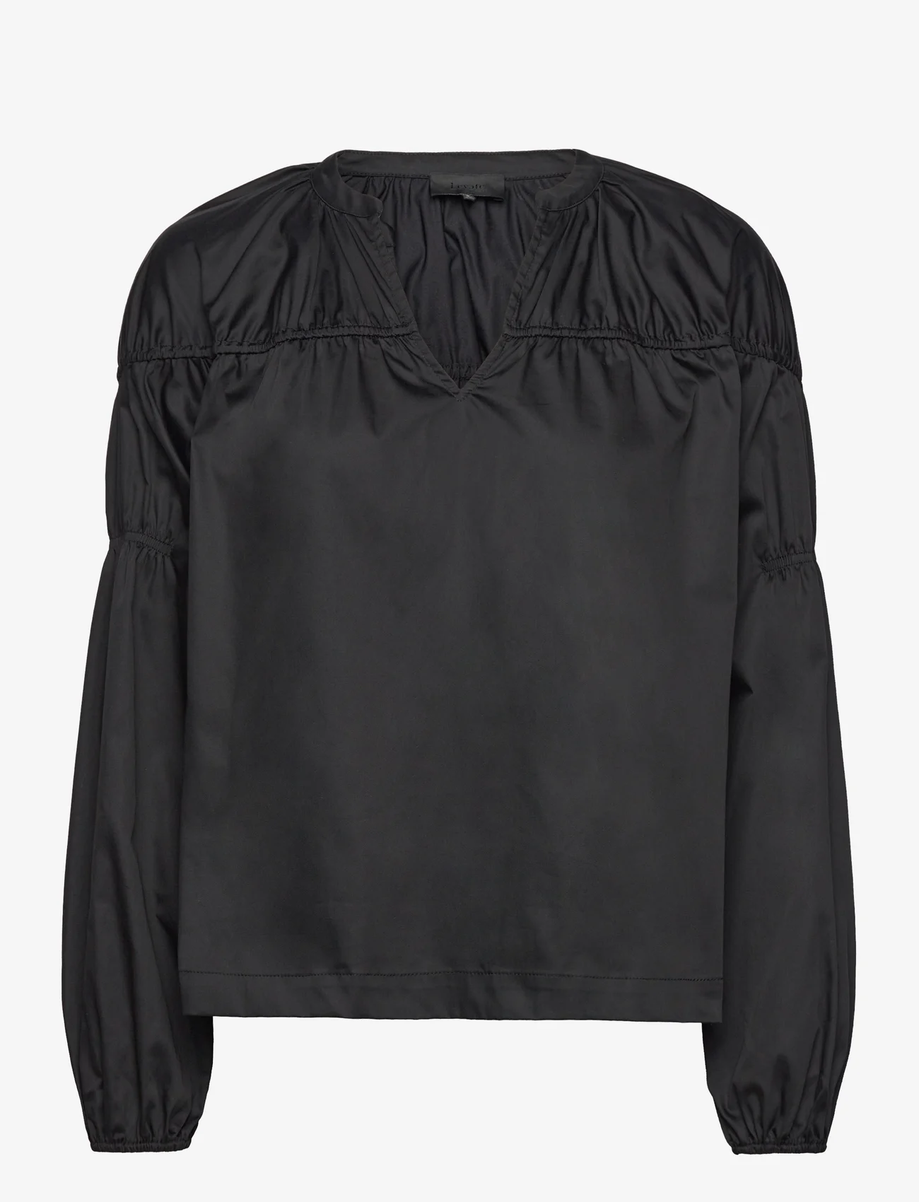 Levete Room - LR-ISLA SOLID - long-sleeved blouses - black - 0