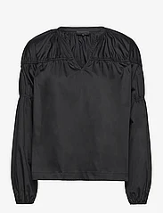 Levete Room - LR-ISLA SOLID - long-sleeved blouses - black - 0