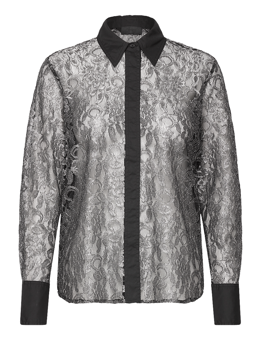 Levete Room - LR-ELIZA - long-sleeved shirts - c - black combi - 0
