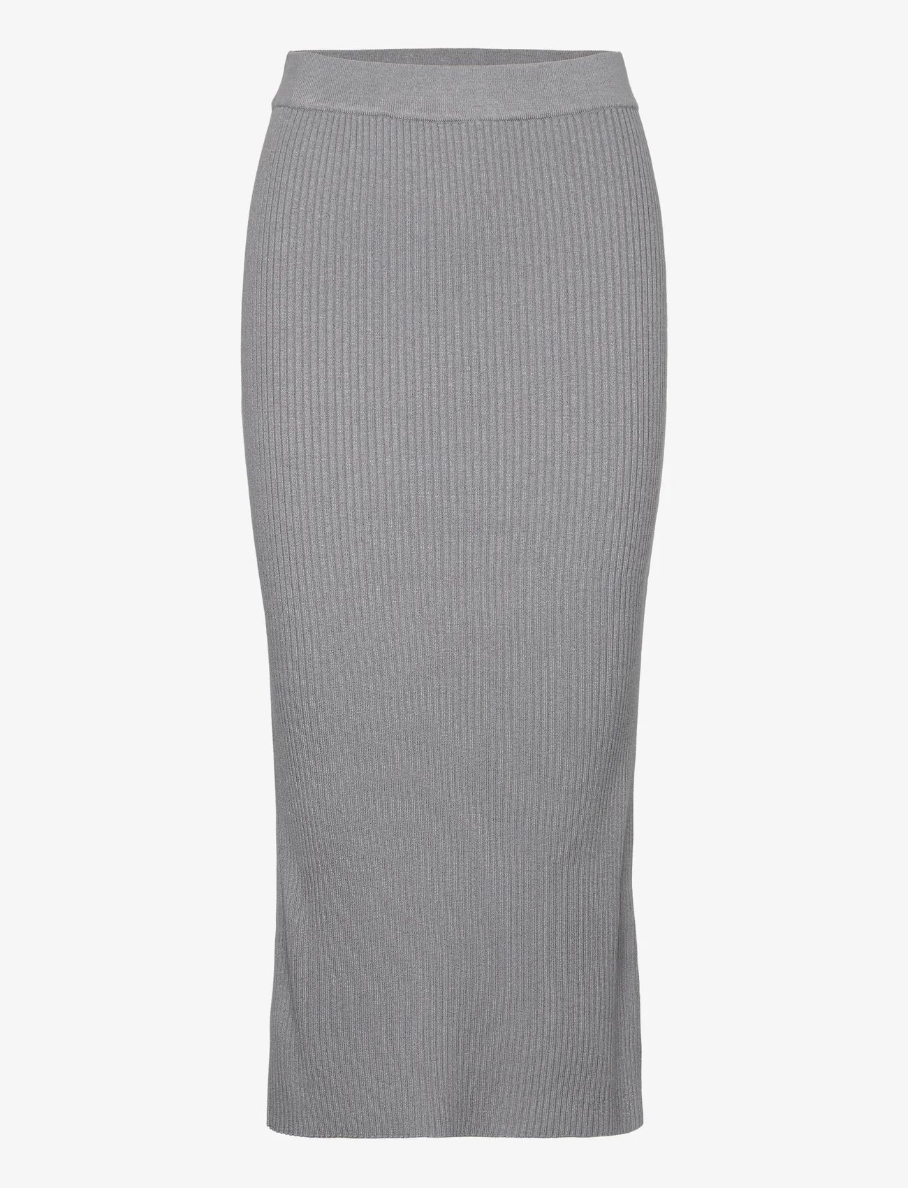 Levete Room - LR-EDITH - knitted skirts - light grey melange - 0