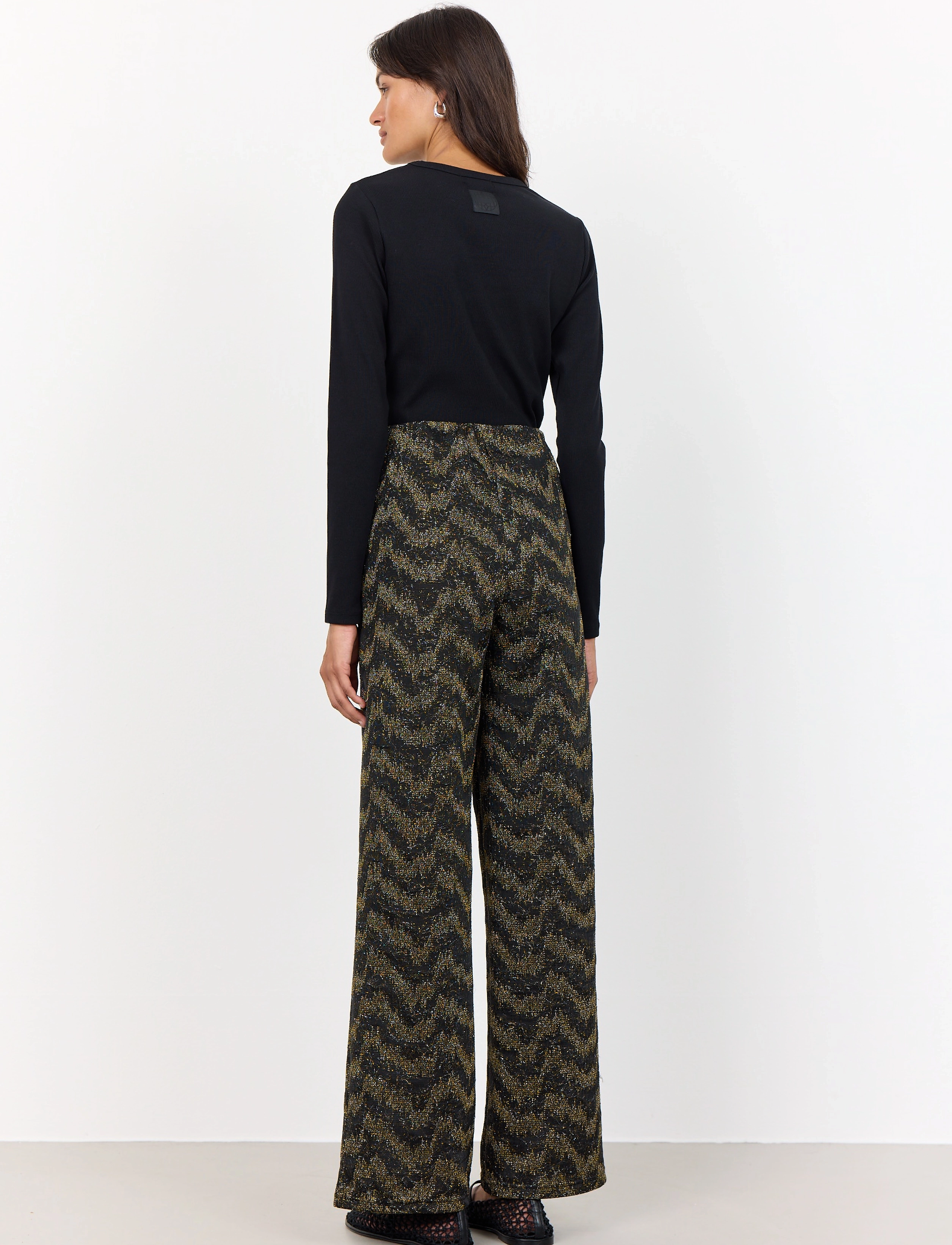 Levete Room - LR-JONE - hosen mit weitem bein - black combi - 4