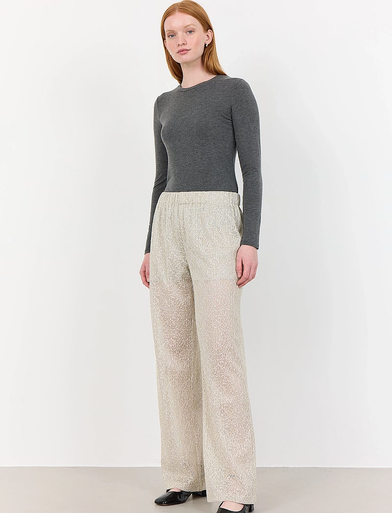 Levete Room - LR-JERRIE - bukser med brede ben - dove combi - 0