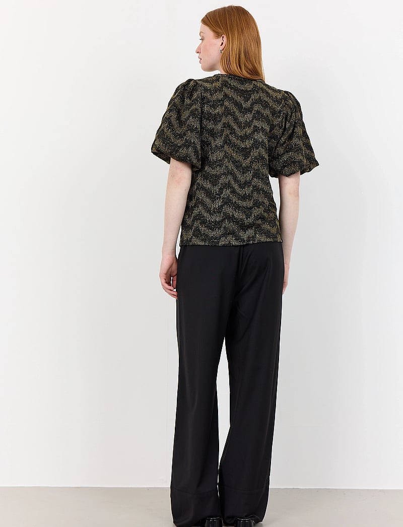 Levete Room - LR-JONE - kortärmade blusar - black combi - 4