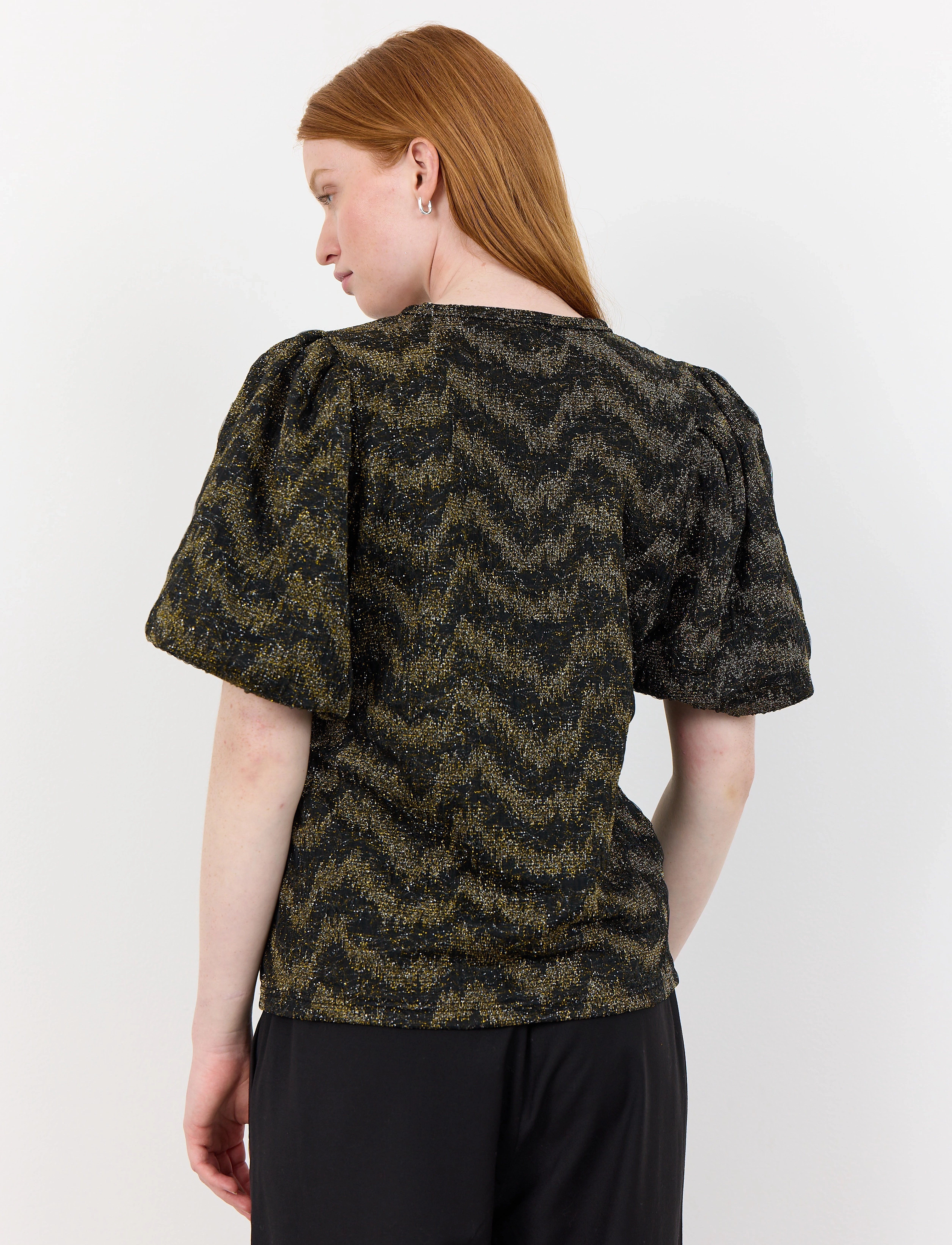 Levete Room - LR-JONE - blūzes ar īsām piedurknēm - black combi - 5