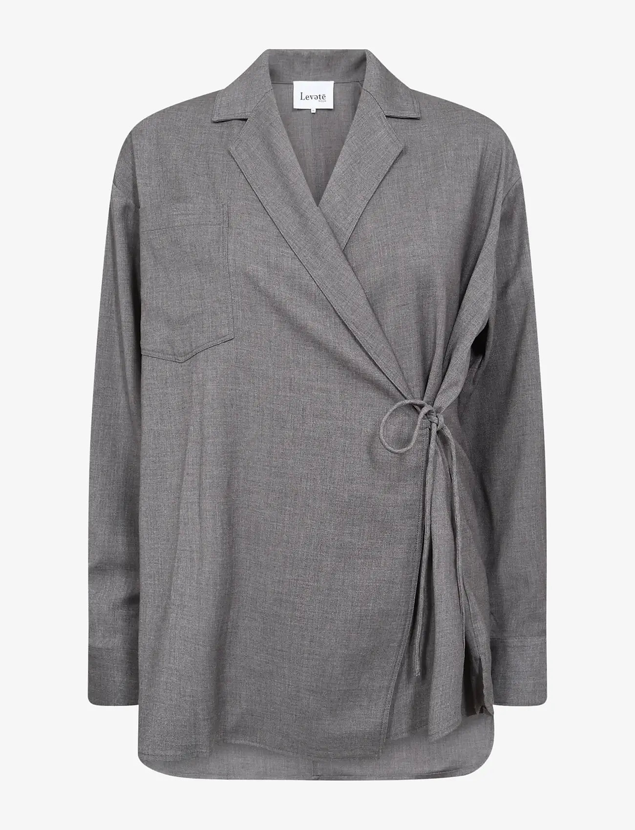 Levete Room - LR-JAIMA - langærmede skjorter - lava smoke melange - 0