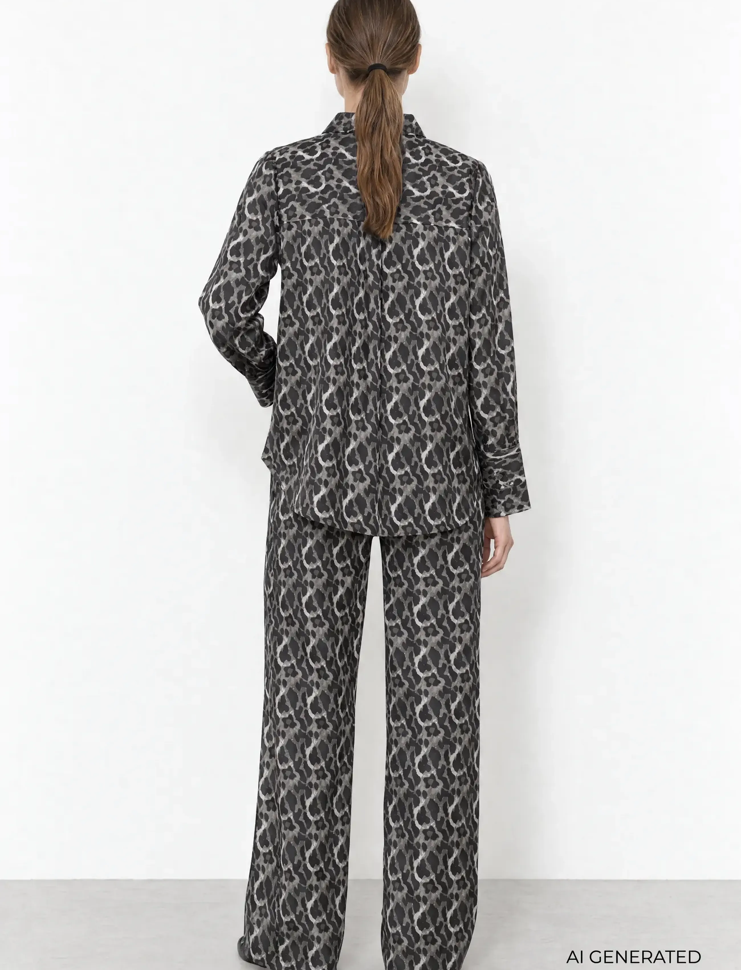 Levete Room - LR-ULANI - long-sleeved shirts - 9480c volcanic ash combi - 4