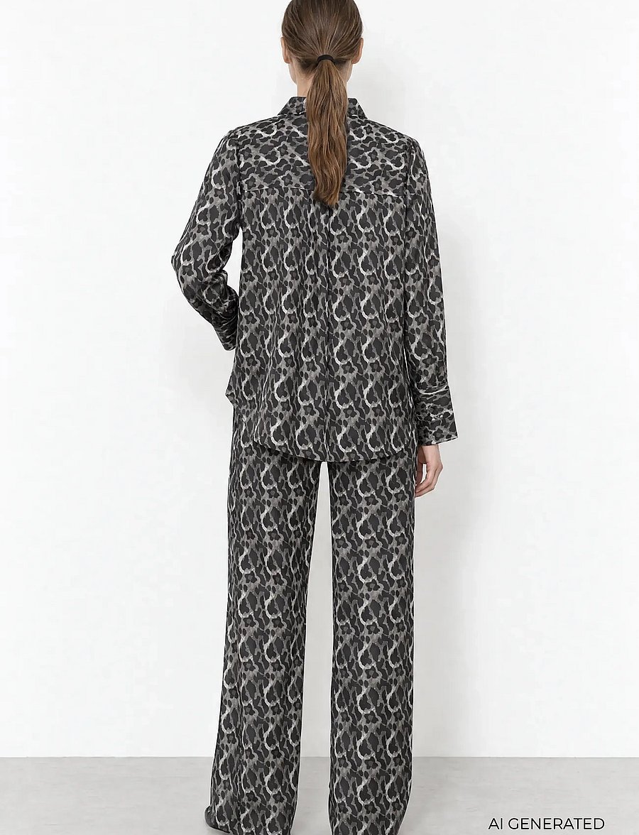 Levete Room - LR-ULANI - long-sleeved shirts - 9480c volcanic ash combi - 4